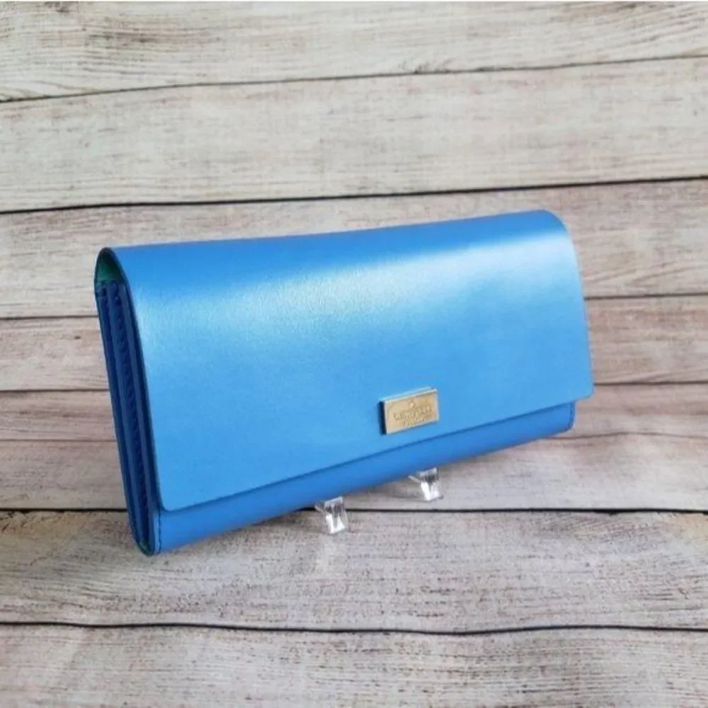 Kate Spade Leather Pim Arbour Hill Folder Over Snap Closure Wallet